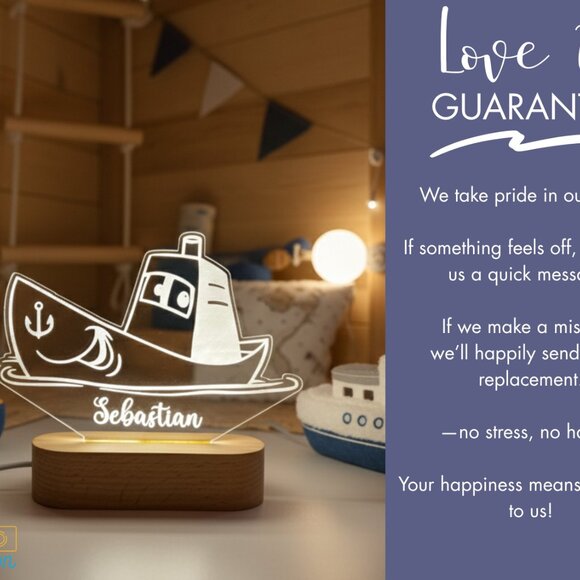 Ship Custom Name Light • Personalized LED Cloud Decor • Baby Gift - Picture 6 of 8